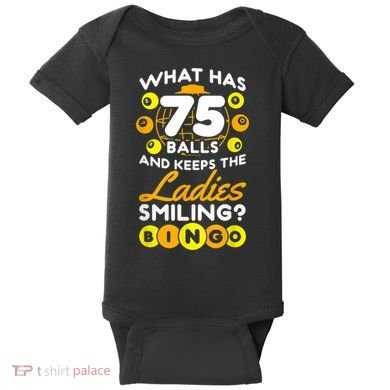 What Has 75 Balls And Keeps The Ladies Smiling Baby Bodysuit