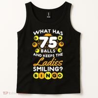 What Has 75 Balls And Keeps The Ladies Smiling Tank Top thumb 2