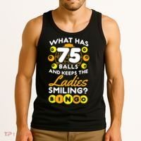 What Has 75 Balls And Keeps The Ladies Smiling Tank Top thumb 3