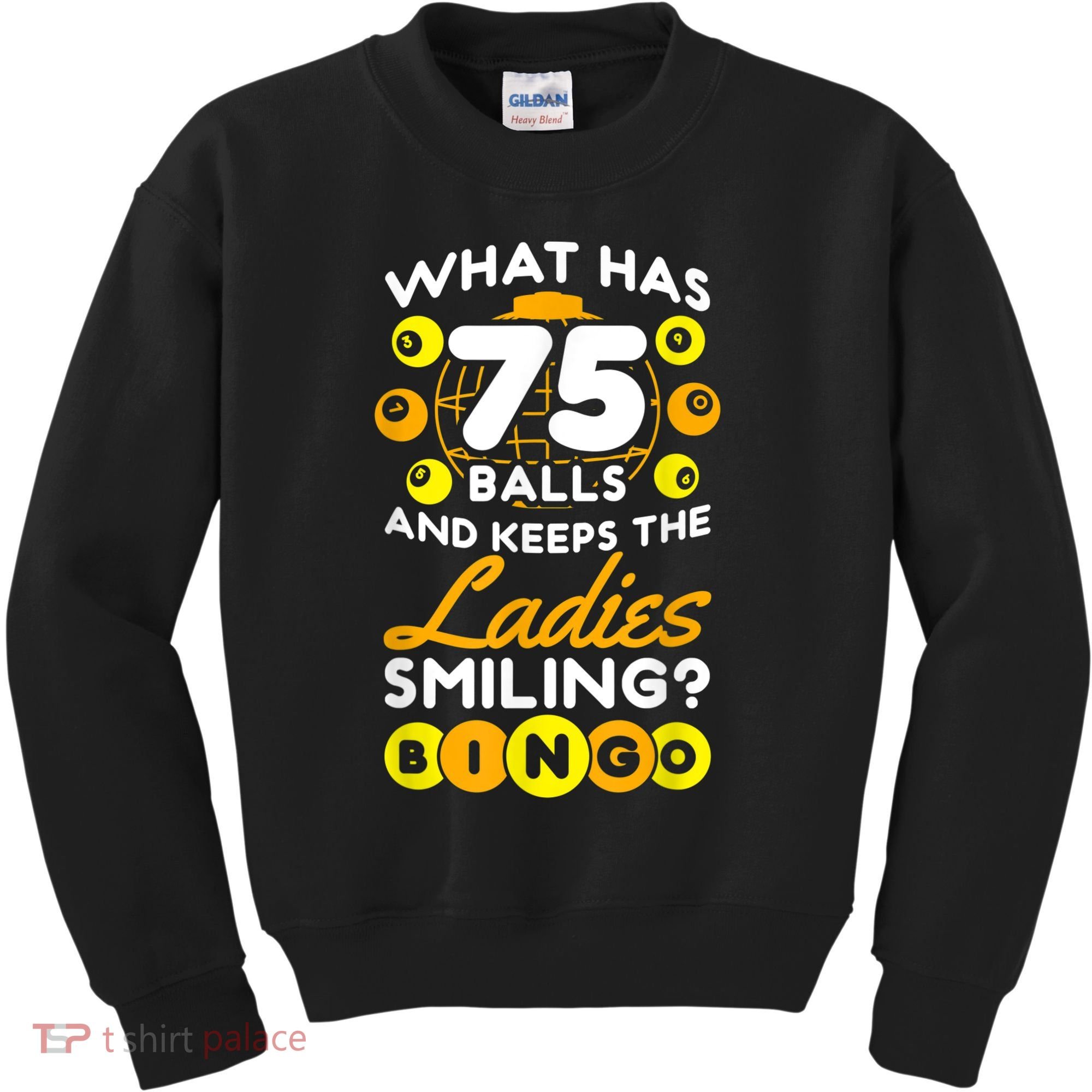 What Has 75 Balls And Keeps The Ladies Smiling Kids Sweatshirt