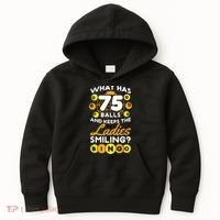 What Has 75 Balls And Keeps The Ladies Smiling Kids Hoodie thumb 0