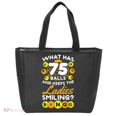 What Has 75 Balls And Keeps The Ladies Smiling Tote Bag