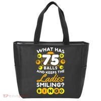What Has 75 Balls And Keeps The Ladies Smiling Tote Bag thumb 0