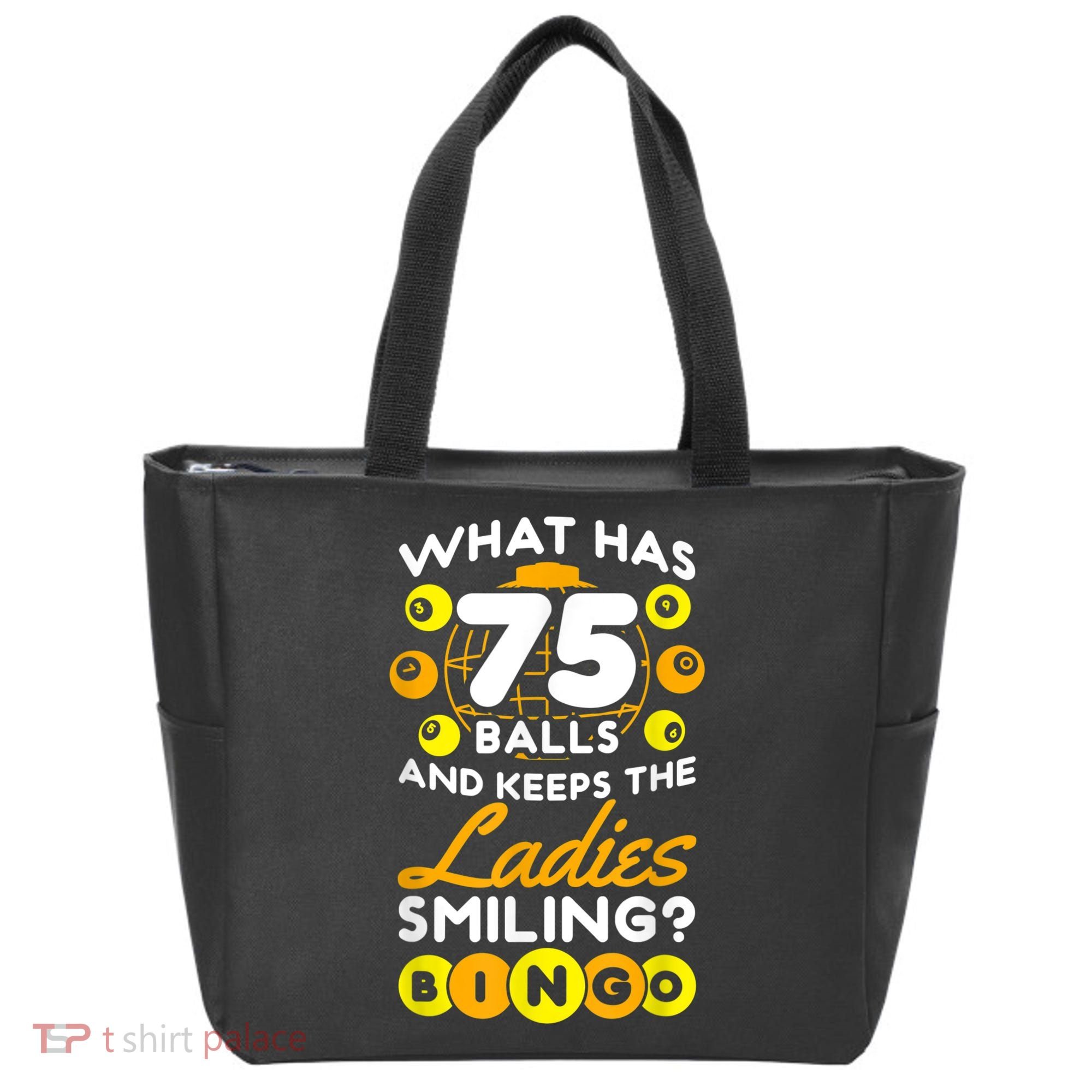 What Has 75 Balls And Keeps The Ladies Smiling Tote Bag