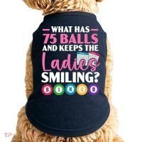 What Has 75 Balls And Keeps The Ladies Smiling Bingo Player Doggie Tank thumb 0