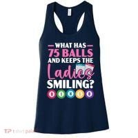 What Has 75 Balls And Keeps The Ladies Smiling Bingo Player Women's Tank Top thumb 0