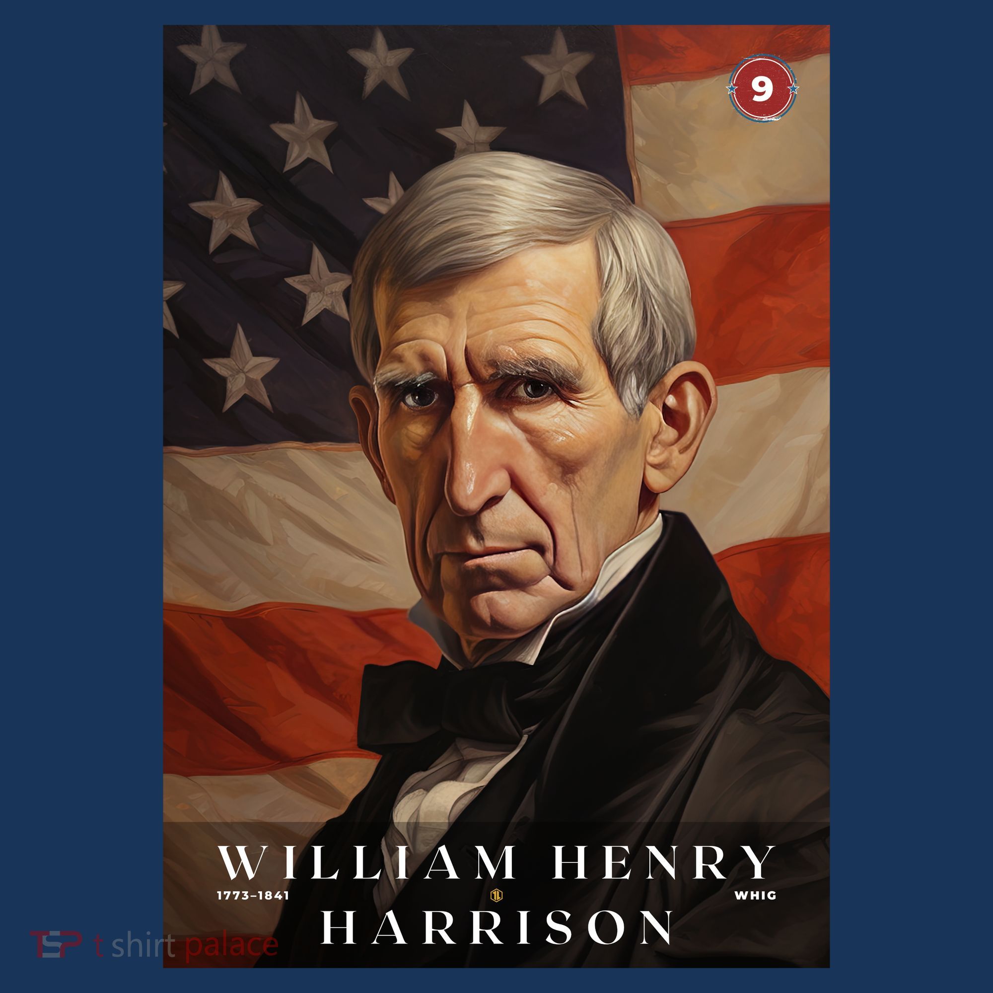 William Harrison 9th President Of The United States Portrait Women's Hoodie
