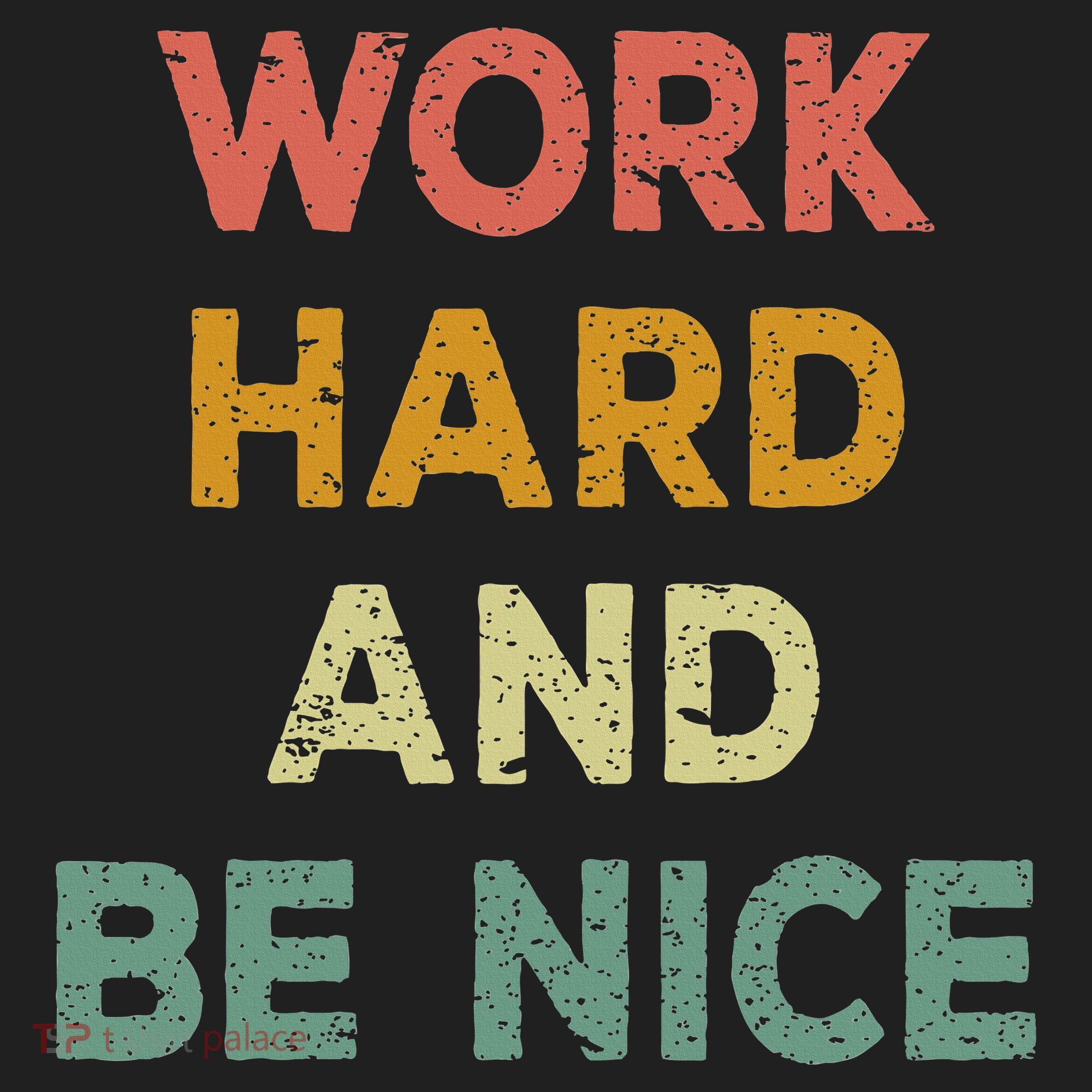 Work Hard And Be Nice Inspirational Positive Quote Golf Towel