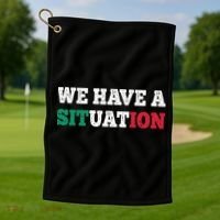 We Have A Situation New Jersey Garden Nj Shore Italian Flag Golf Towel thumb 1