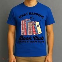 What Happens At Book Club Stays At Book Club Book Lover Nerd Gift T-Shirt thumb 3