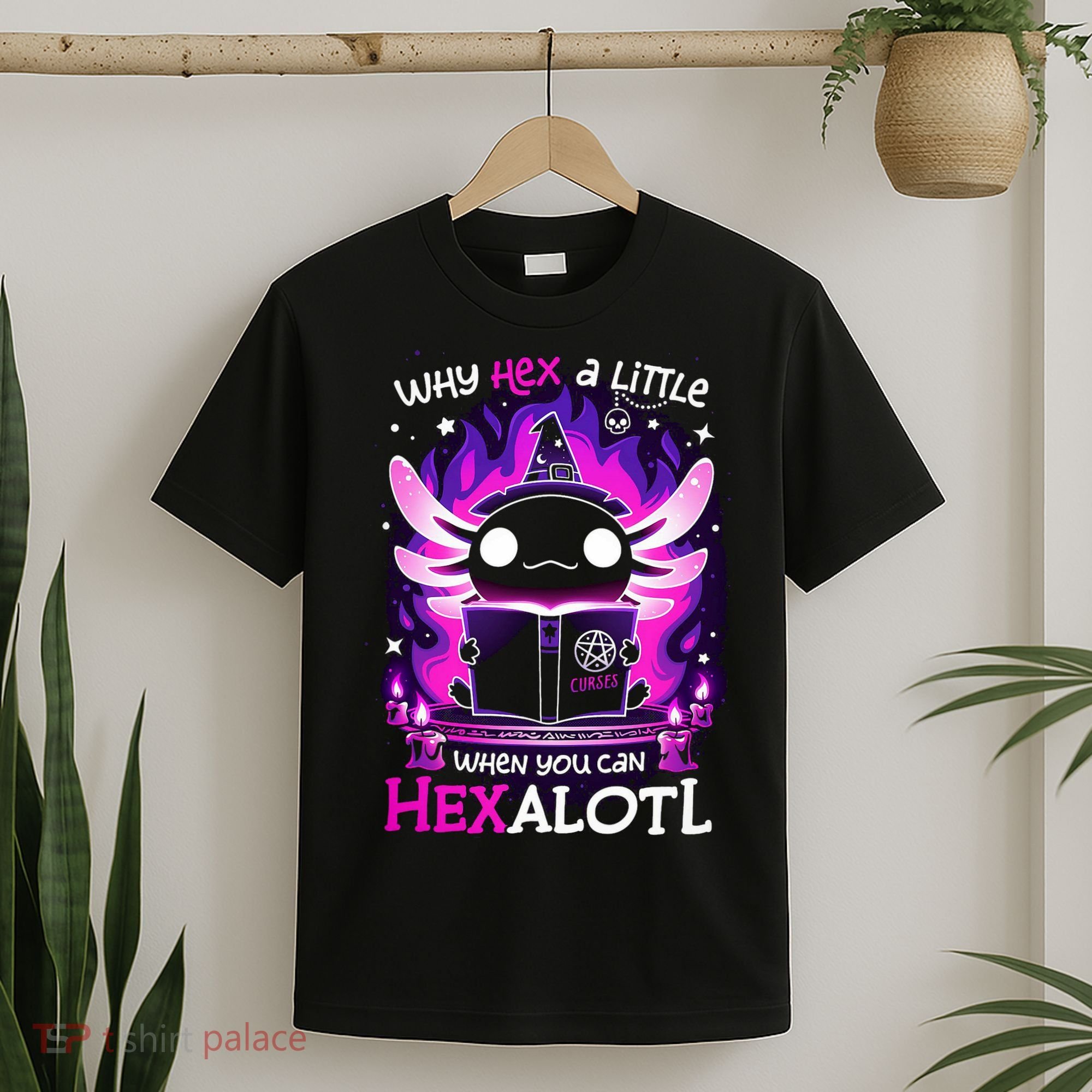 Why Hex A Little When U Can Hex Alotl Axolotl Halloween  T-Shirt