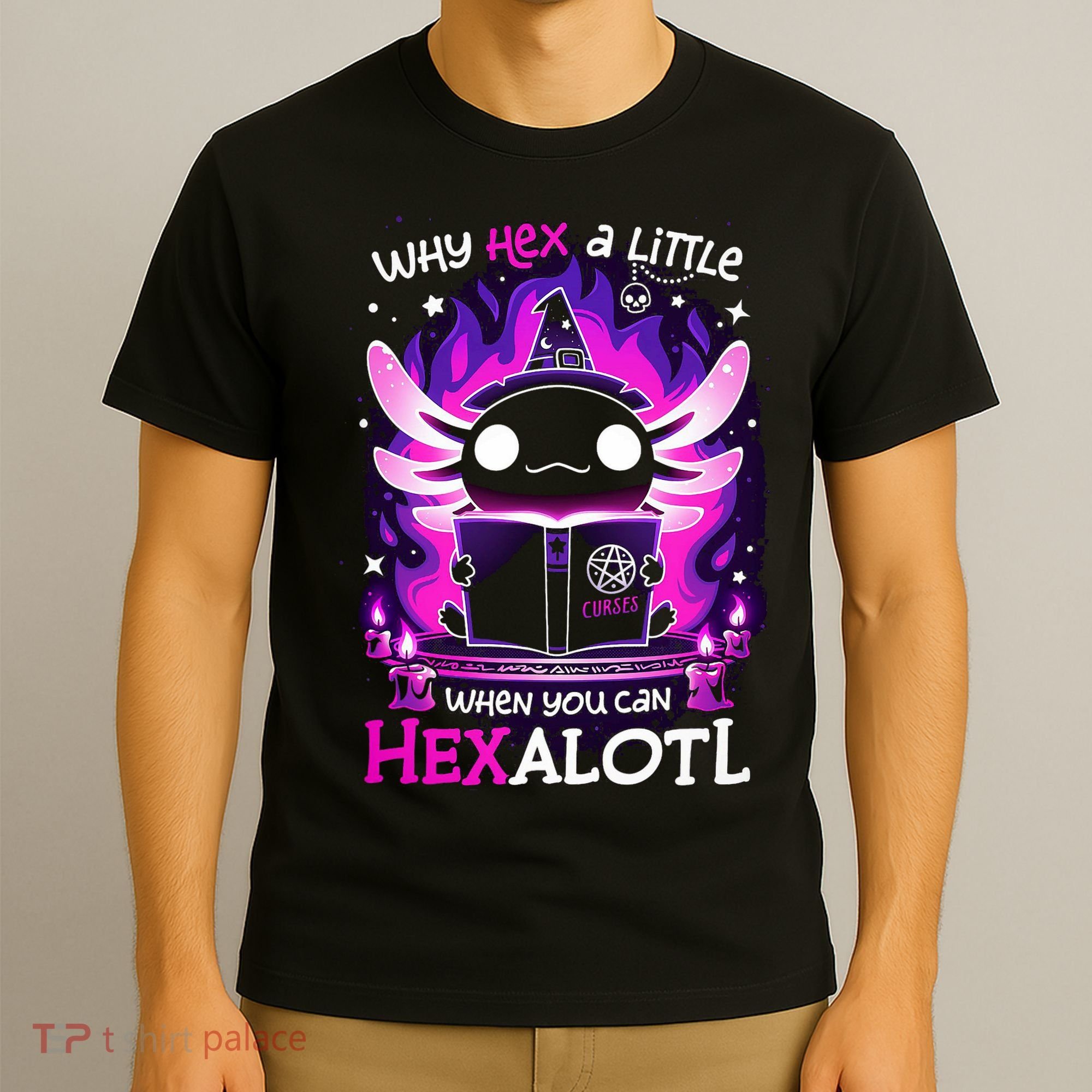 Why Hex A Little When U Can Hex Alotl Axolotl Halloween  T-Shirt