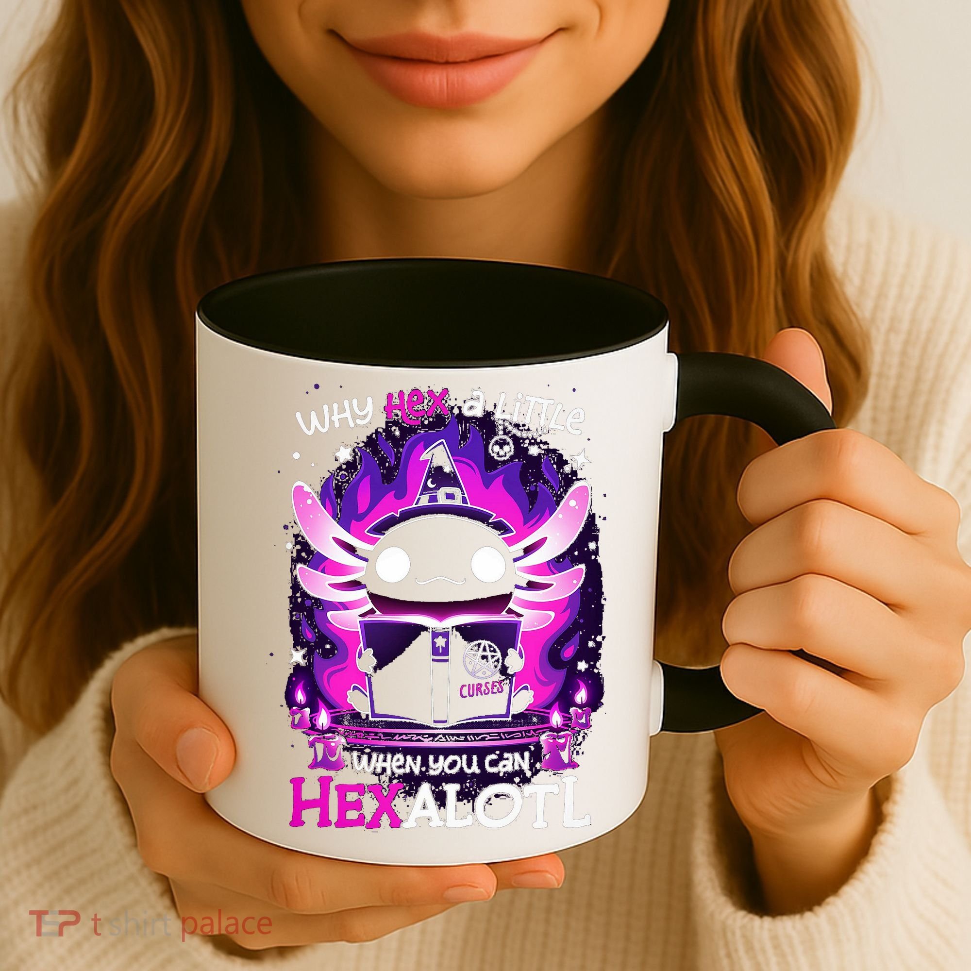 Why Hex A Little When U Can Hex Alotl Axolotl Halloween  Coffee Mug