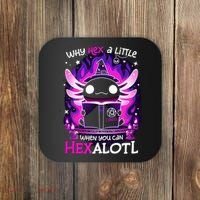 Why Hex A Little When U Can Hex Alotl Axolotl Halloween  Coaster thumb 0
