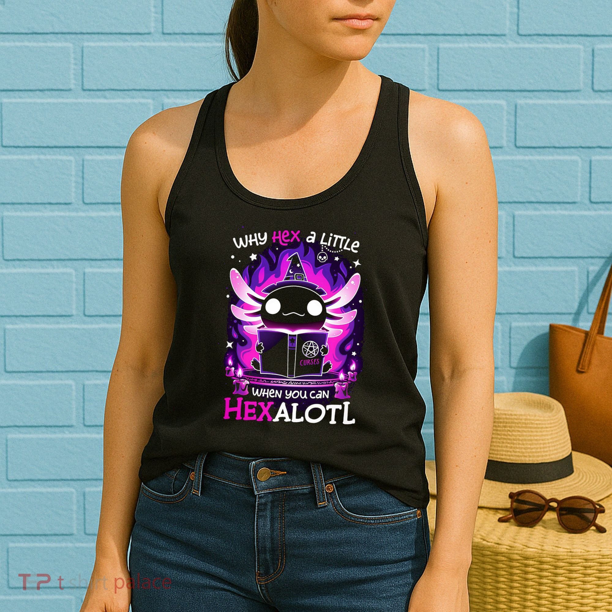 Why Hex A Little When U Can Hex Alotl Axolotl Halloween  Women's Tank Top