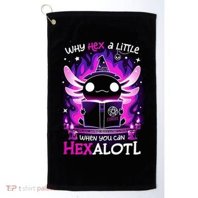 Why Hex A Little When U Can Hex Alotl Axolotl Halloween  Golf Towel