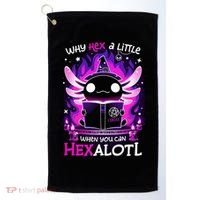 Why Hex A Little When U Can Hex Alotl Axolotl Halloween  Golf Towel thumb 0