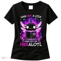 Why Hex A Little When U Can Hex Alotl Axolotl Halloween  Women's T-Shirt thumb 0