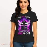 Why Hex A Little When U Can Hex Alotl Axolotl Halloween  Women's T-Shirt thumb 4
