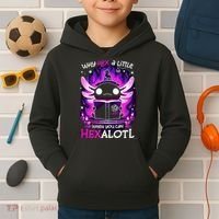 Why Hex A Little When U Can Hex Alotl Axolotl Halloween  Kids Hoodie thumb 2