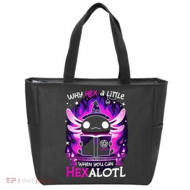 Why Hex A Little When U Can Hex Alotl Axolotl Halloween  Tote Bag