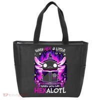 Why Hex A Little When U Can Hex Alotl Axolotl Halloween  Tote Bag thumb 0
