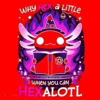 Why Hex A Little When U Can Hex Alotl Axolotl Halloween  Santa Hat thumb 1