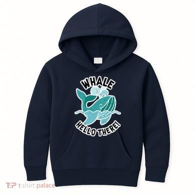 Whale Hello There Kids Hoodie