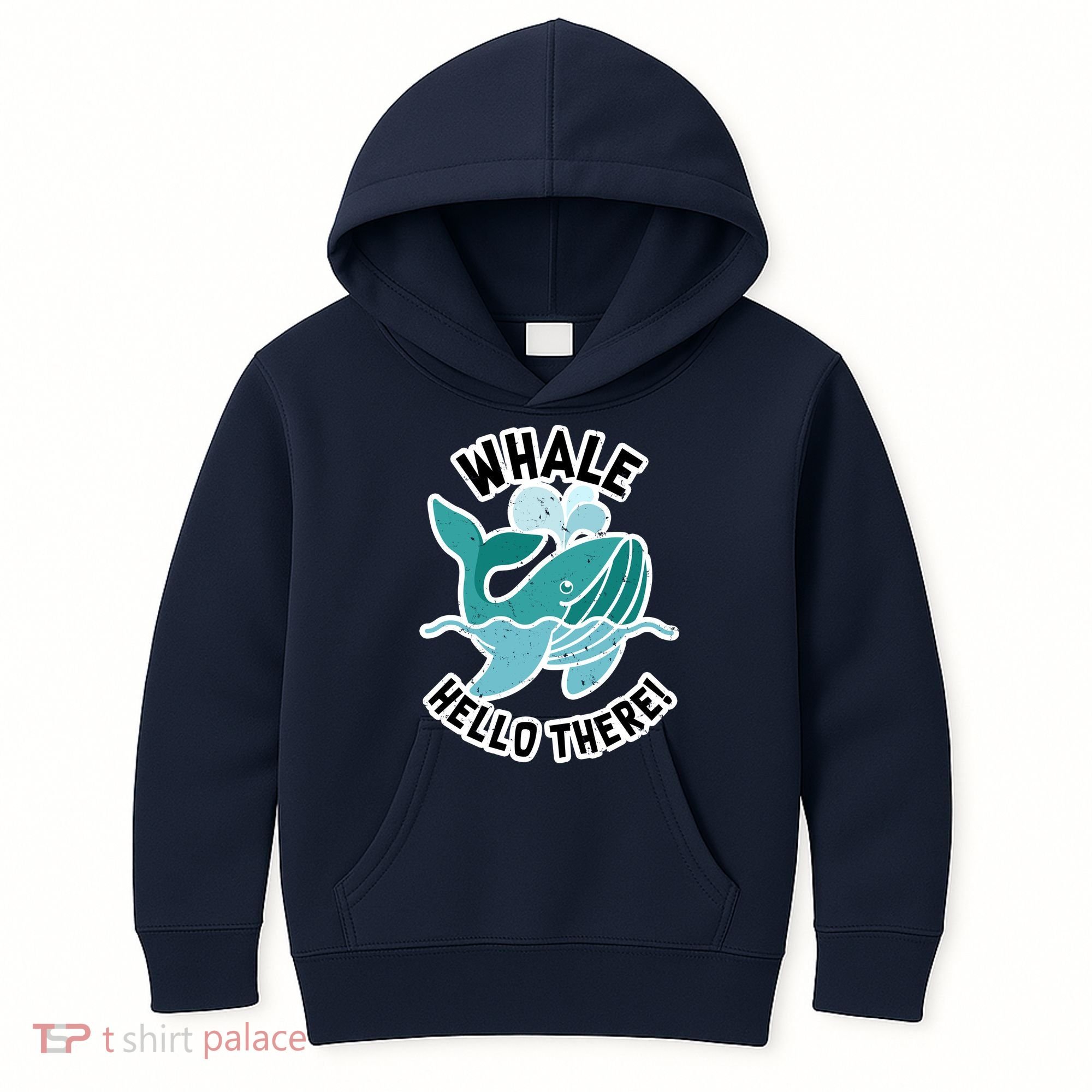 Whale Hello There Kids Hoodie