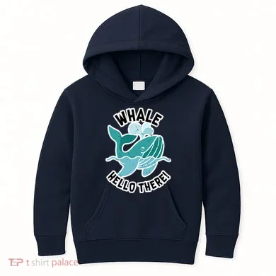 Whale Hello There Kids Hoodie