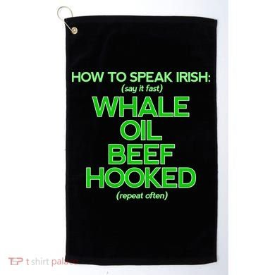 Whale Oil Beef Hooked Golf Towel