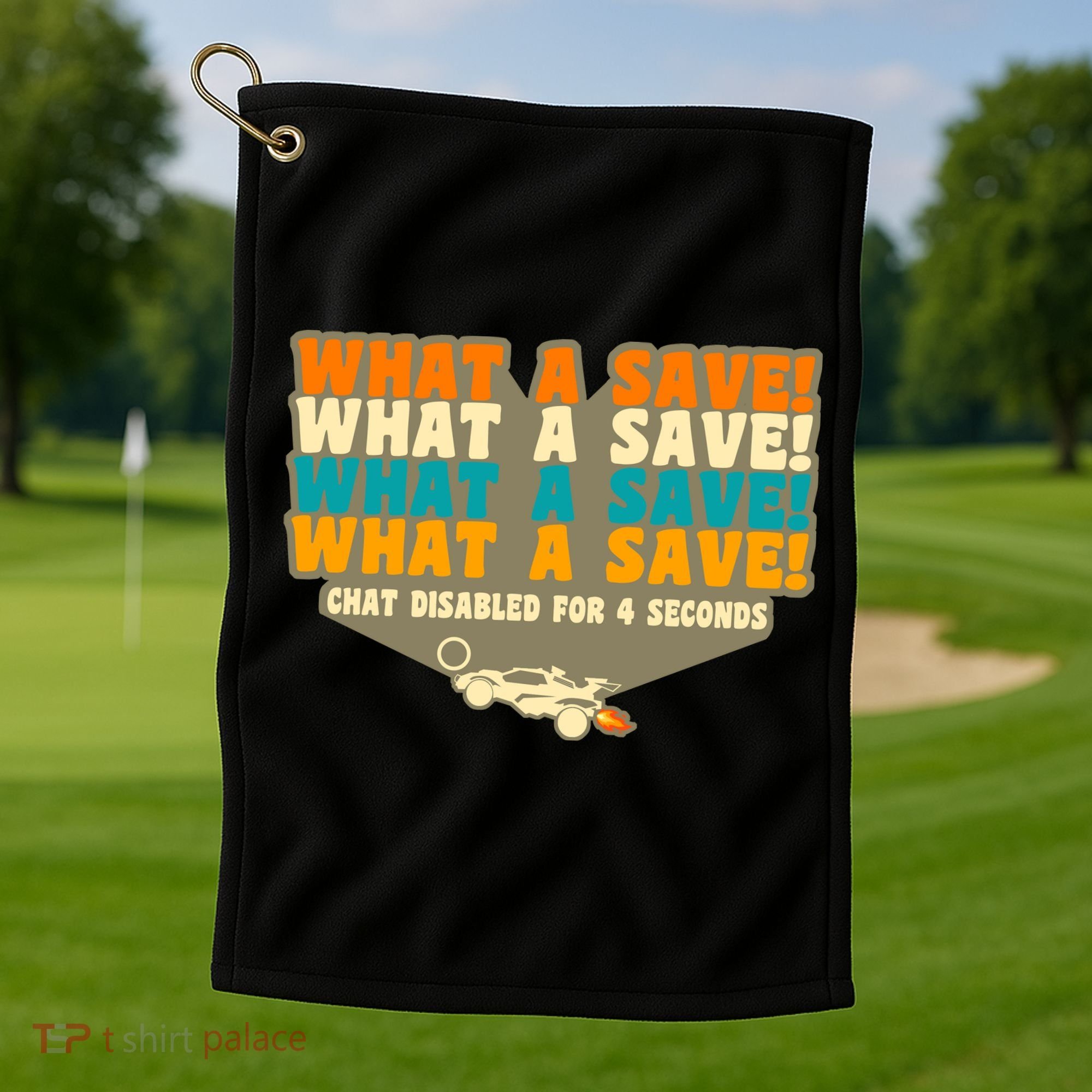 What A Save Rocket Soccer Golf Towel
