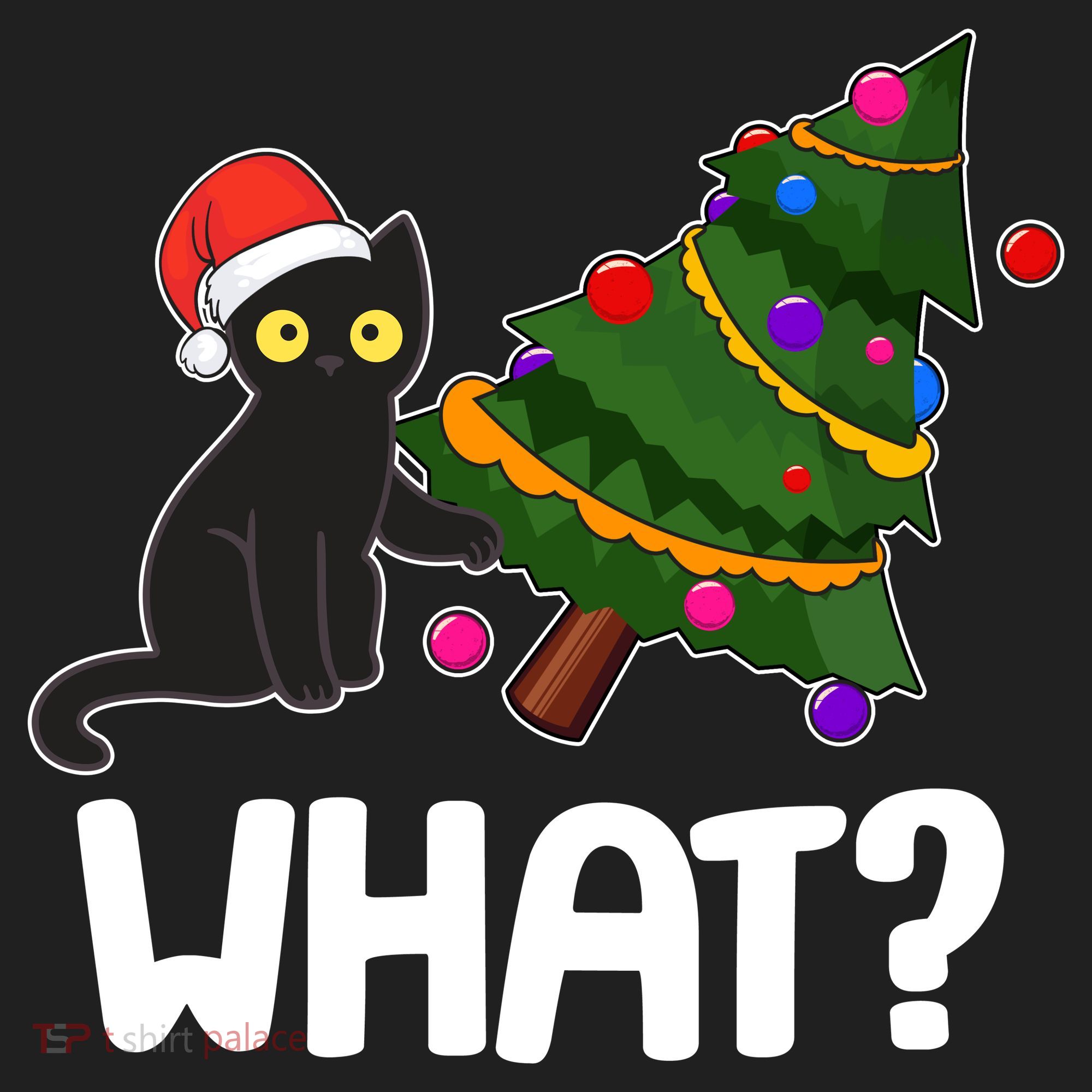 What? Bad Cat Knocking Over Christmas Tree Women's Sweatshirt