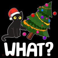 What? Bad Cat Knocking Over Christmas Tree Bucket Hat thumb 4