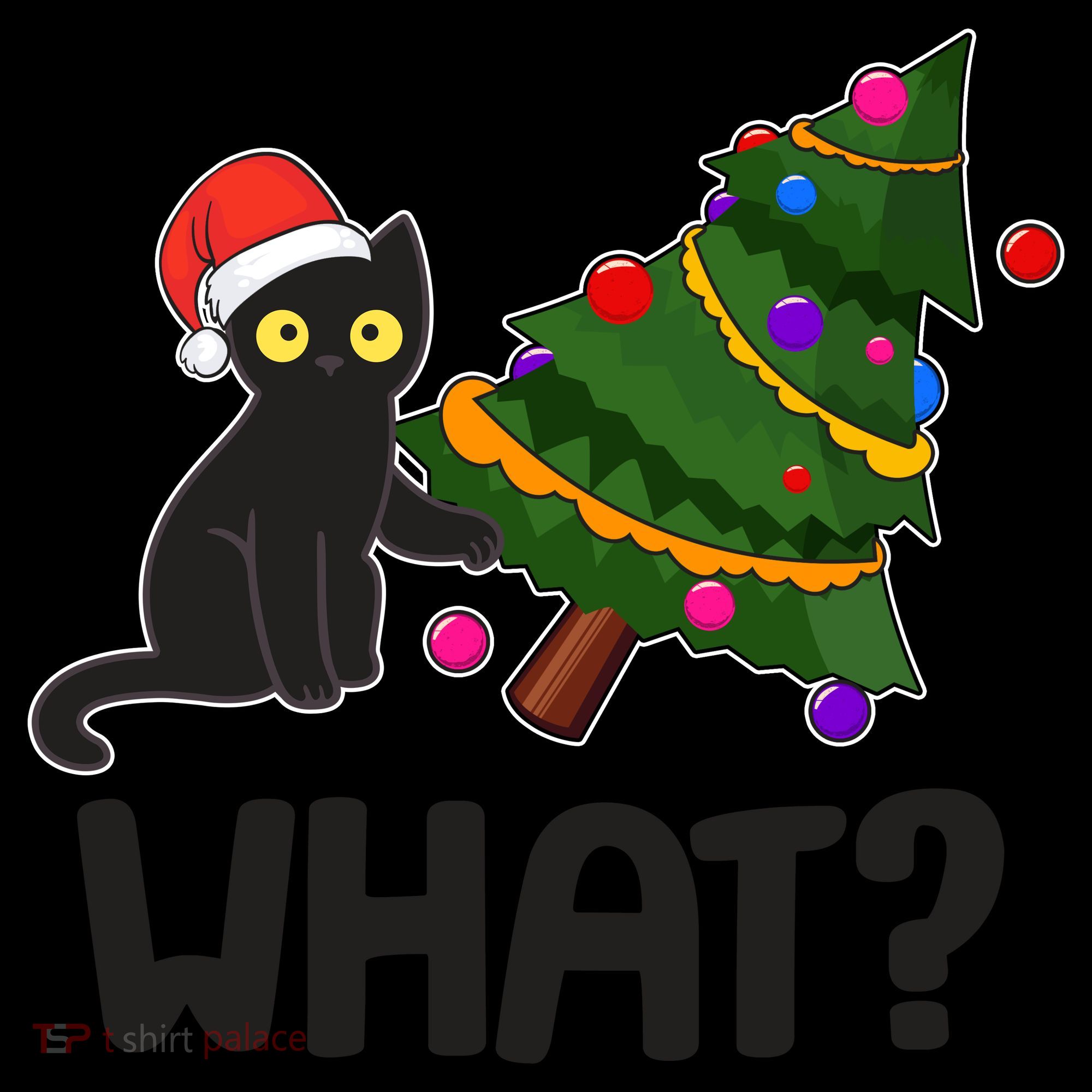 What? Bad Cat Knocking Over Christmas Tree Coffee Mug