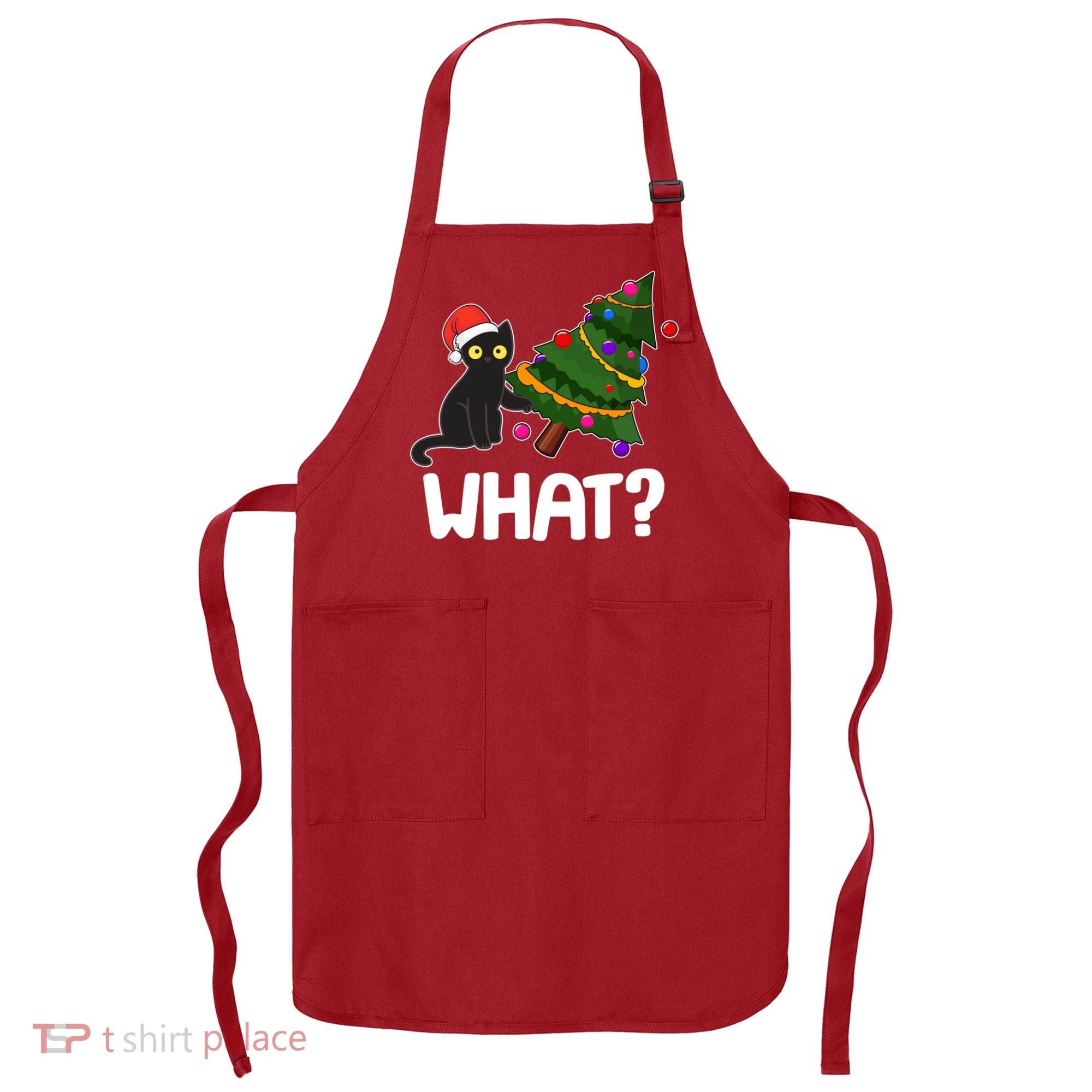 What? Bad Cat Knocking Over Christmas Tree Apron