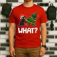 What? Bad Cat Knocking Over Christmas Tree T-Shirt thumb 6