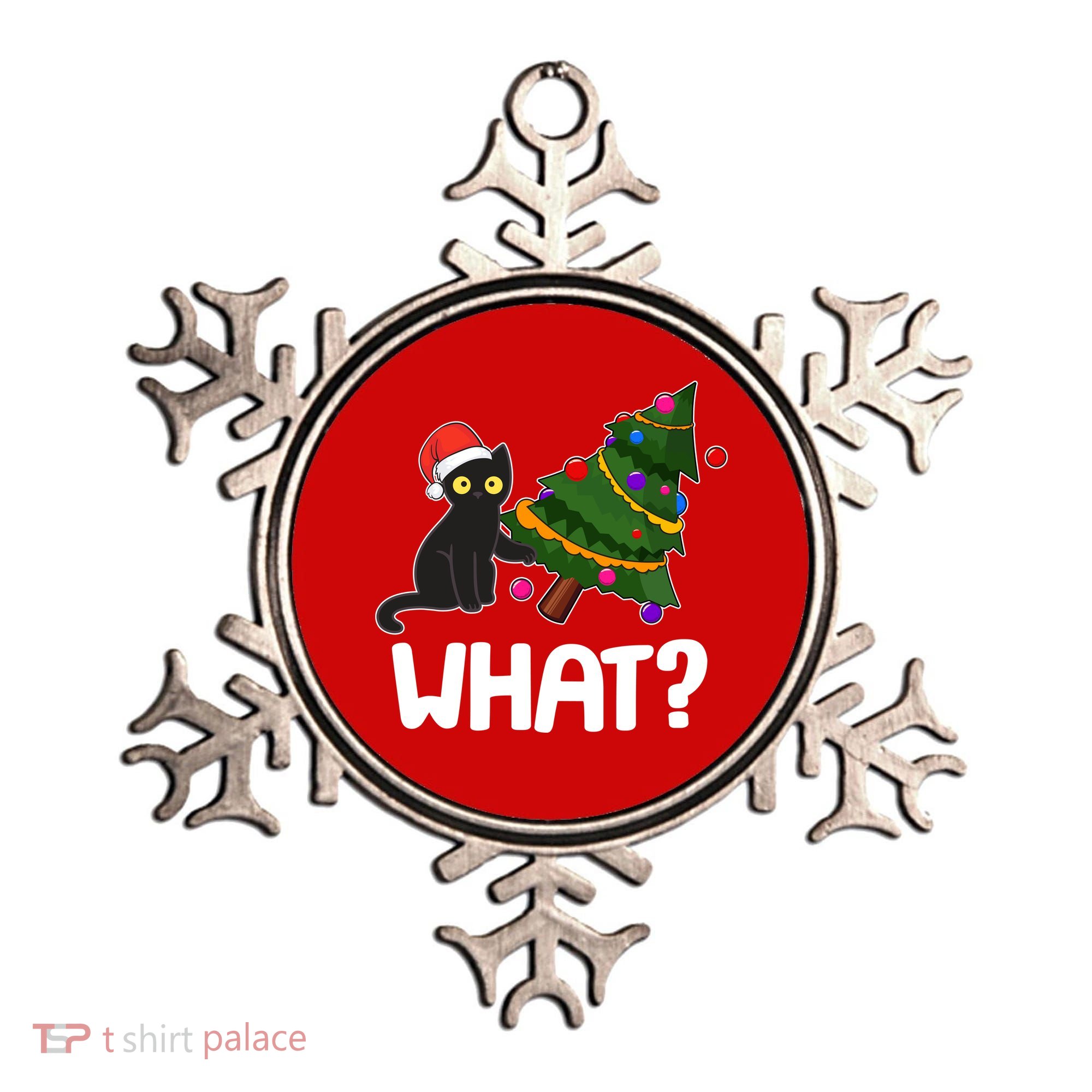 What? Bad Cat Knocking Over Christmas Tree Ornament