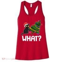 What? Bad Cat Knocking Over Christmas Tree Women's Tank Top thumb 0
