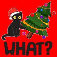What? Bad Cat Knocking Over Christmas Tree Santa Hat thumb 1