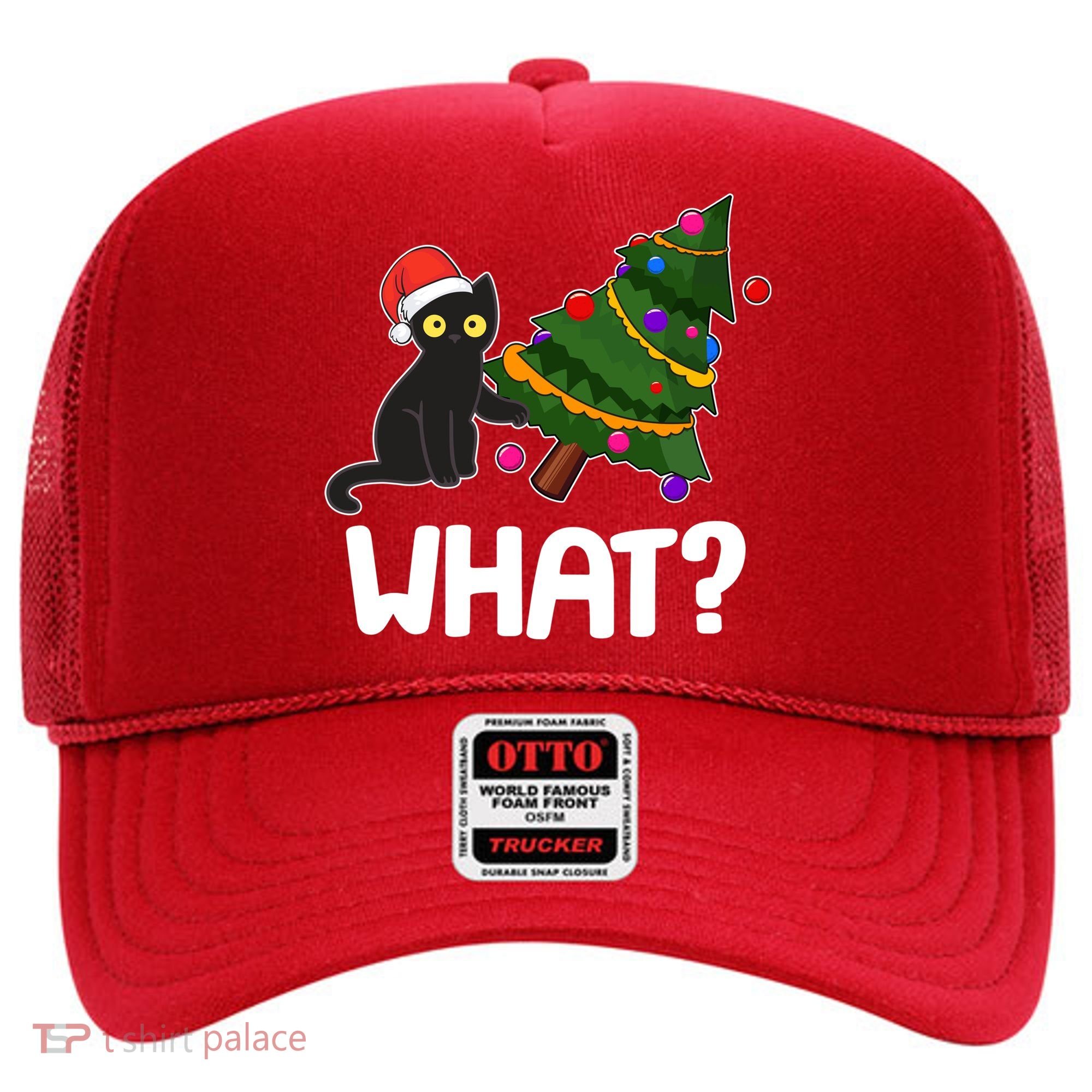 What? Bad Cat Knocking Over Christmas Tree Hat