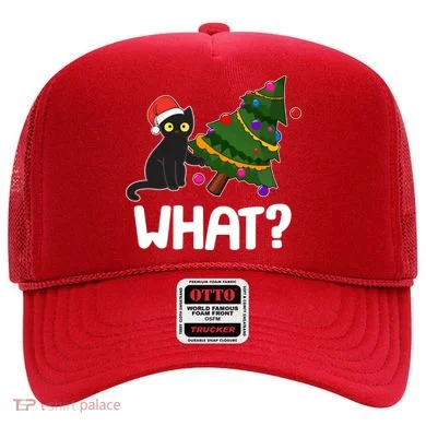 What? Bad Cat Knocking Over Christmas Tree Hat