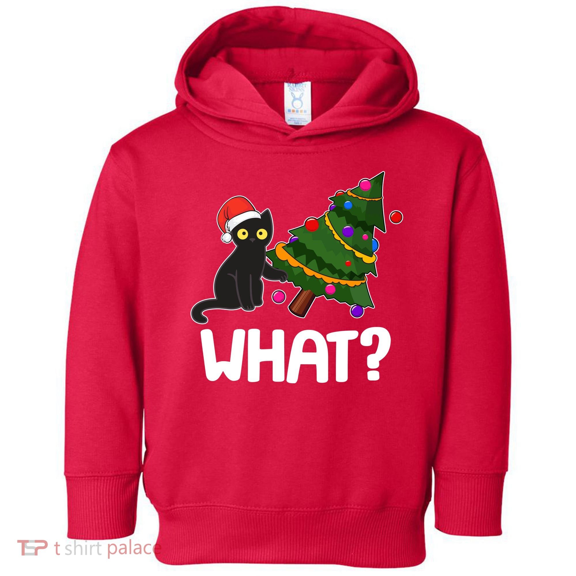 What? Bad Cat Knocking Over Christmas Tree Toddler Hoodie