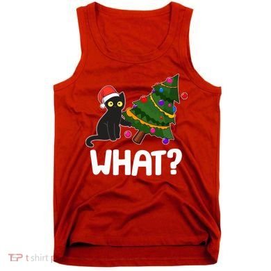 What? Bad Cat Knocking Over Christmas Tree Tank Top
