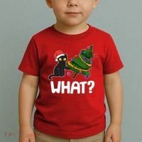 What? Bad Cat Knocking Over Christmas Tree Toddler T-Shirt thumb 2