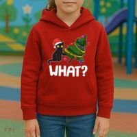 What? Bad Cat Knocking Over Christmas Tree Kids Hoodie thumb 3