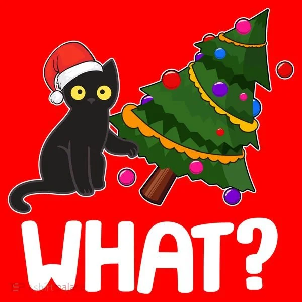 What? Bad Cat Knocking Over Christmas Tree Kids Hoodie