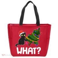 What? Bad Cat Knocking Over Christmas Tree Tote Bag thumb 0