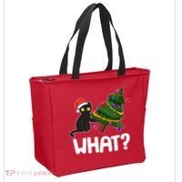 What? Bad Cat Knocking Over Christmas Tree Tote Bag thumb 2