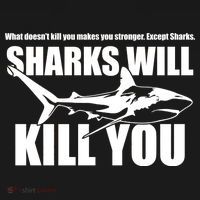 What Doesn't Kill You Makes You Stronger Except Sharks Backpack thumb 2